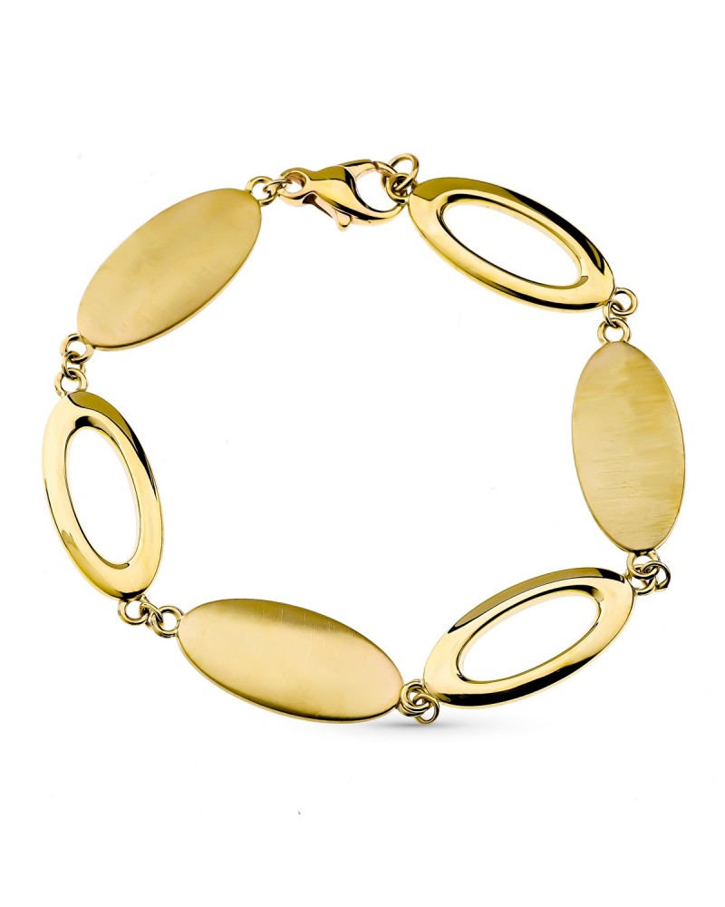 Pulsera oro 9k eslabones ovalados 19cm