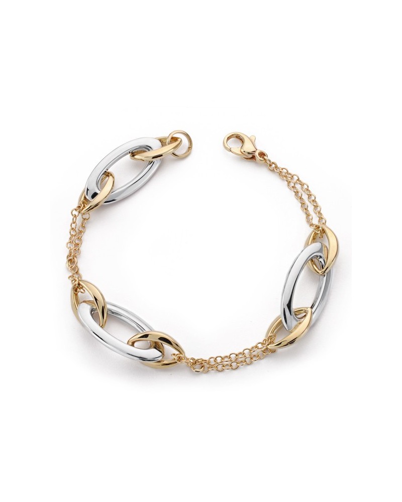 Pulsera oro 9k amarillo eslabones entrelazados 19,5 cm