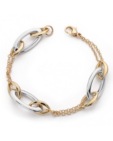 Pulsera oro 9k amarillo eslabones entrelazados 19,5 cm