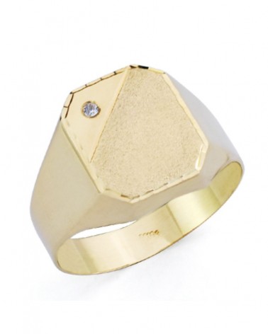 Sello oro 9k amarillo circonita 12x10mm