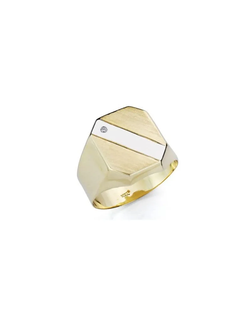 Sello oro 9k amarillo y blanco circonita 17x13,5mm