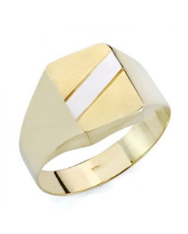 Sello oro 9k bicolor zona grabado 15x10,5mm