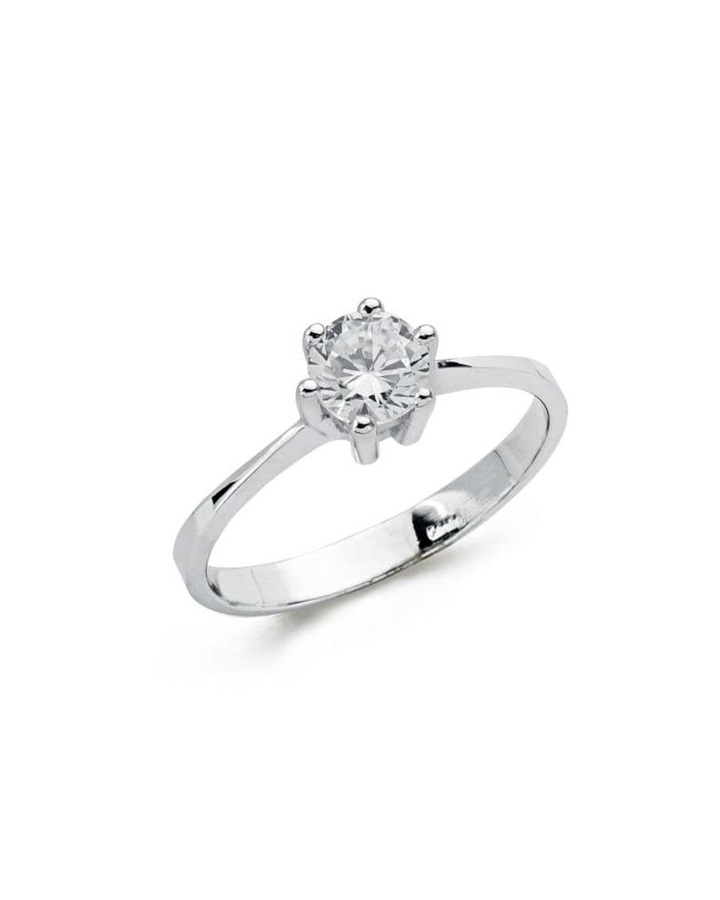 Solitario oro blanco 9k circonita 5,5 mm