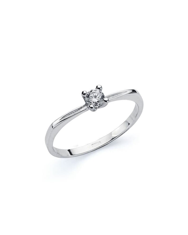 Solitario oro blanco 9k circonita 3mm