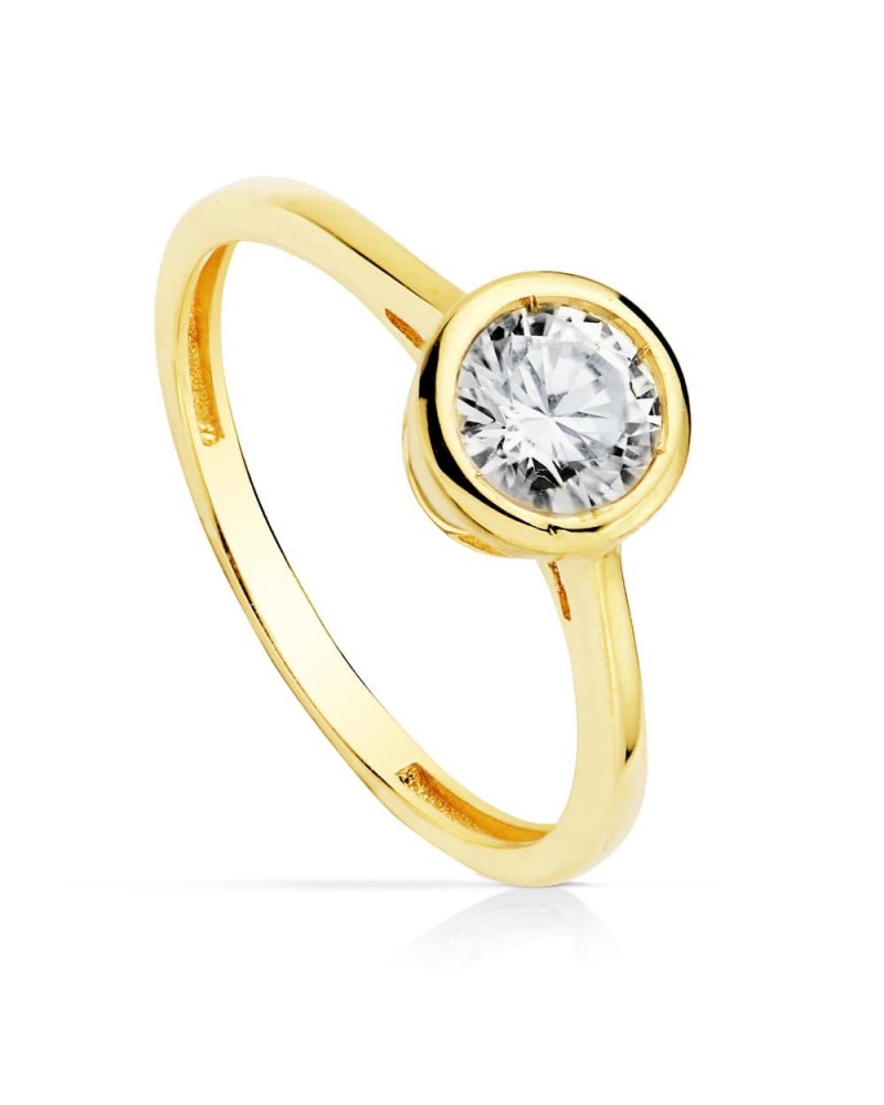 Solitario oro 9k circonita 5,5mm