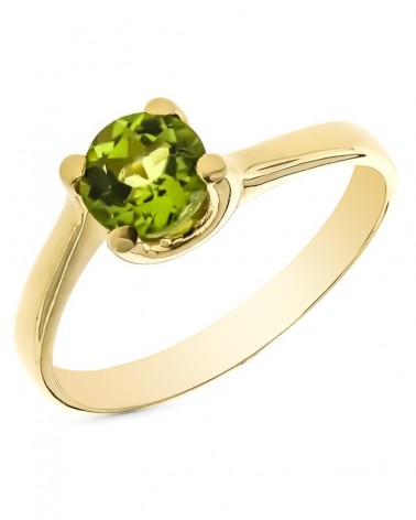 Anillo oro 9k olivina natural solitario