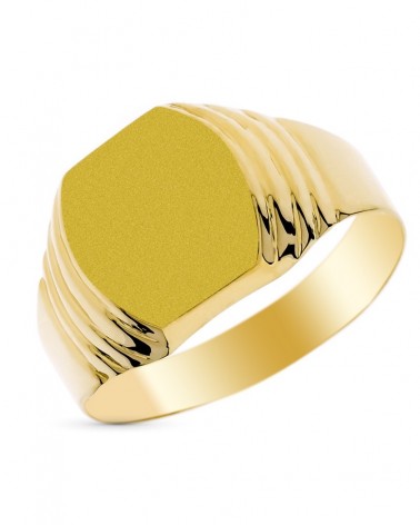 Sello oro 9k amarillo caballero zona grabado 12x11mm