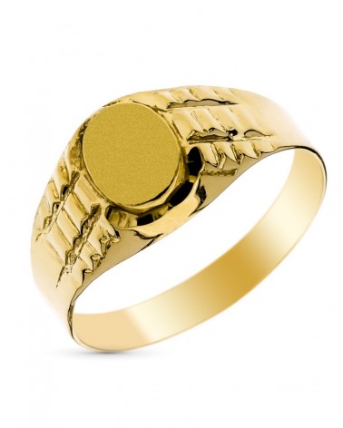 Sello oro 9k amarillo tallado zona grabado 8x6mm