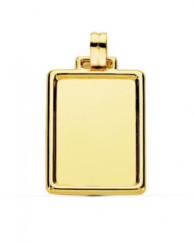 Placa oro 9k amarillo brillo pergamino 31x23mm