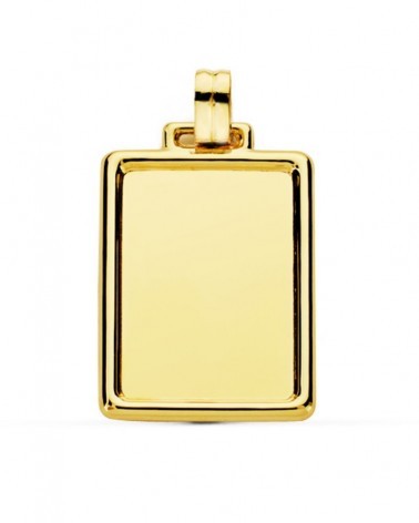 Placa oro 9k amarillo brillo pergamino 31x23mm