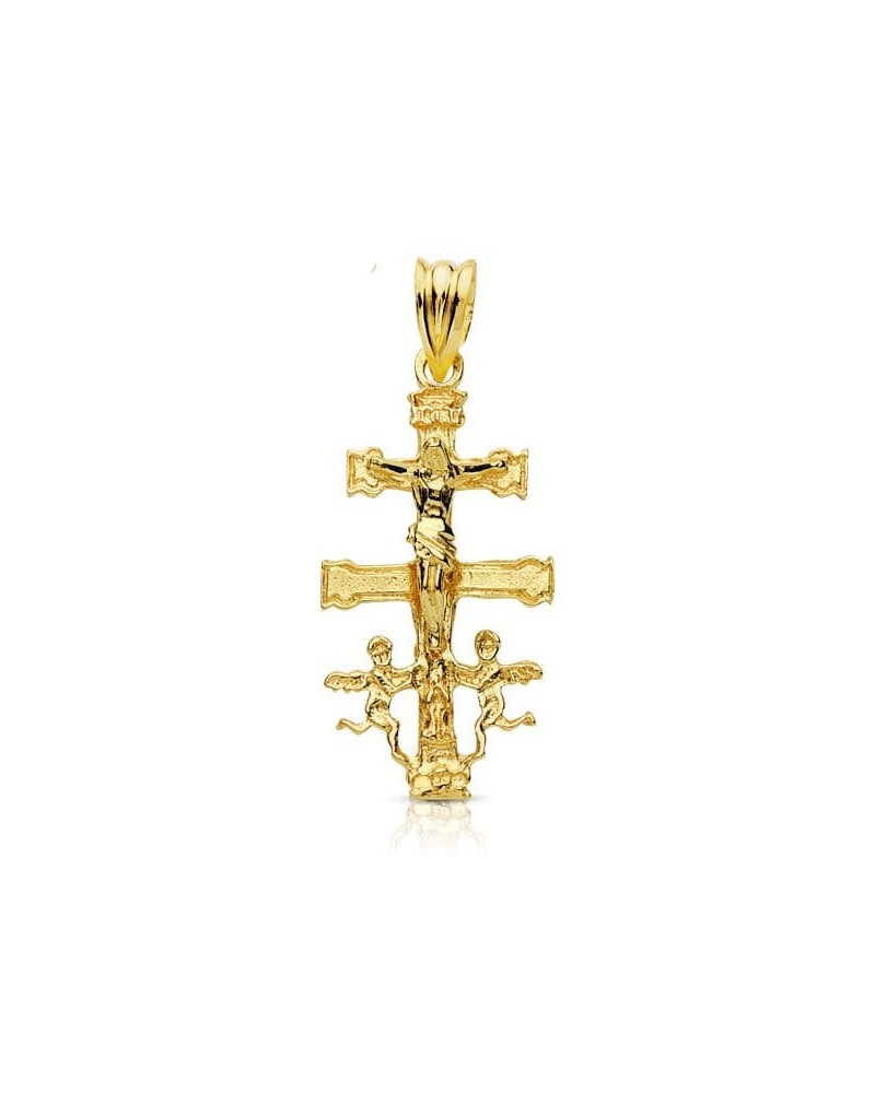 Cruz oro 9k Caravaca Cristo amarillo 28x14mm