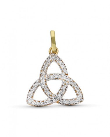 Colgante oro 9k bicolor trinity circonitas 16x17mm