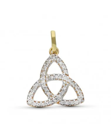 Colgante oro 9k bicolor trinity circonitas 16x17mm