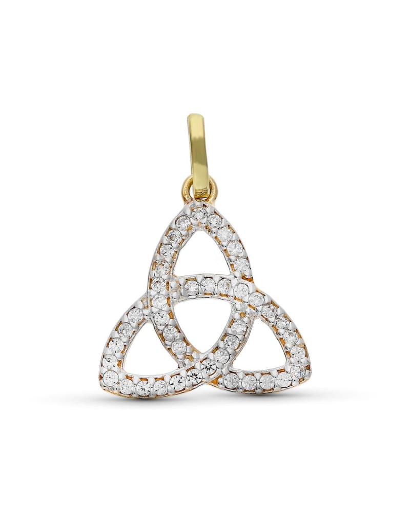 Colgante oro 9k bicolor trinity circonitas 16x17mm
