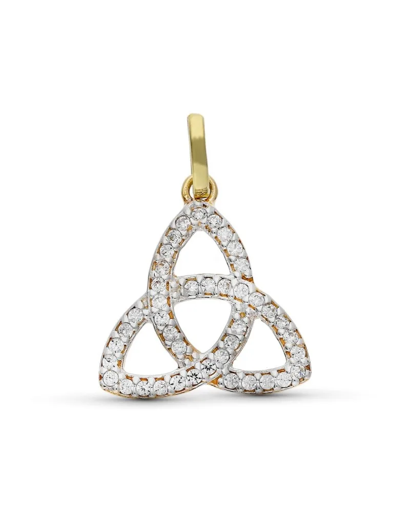 Colgante oro 9k bicolor trinity circonitas 16x17mm