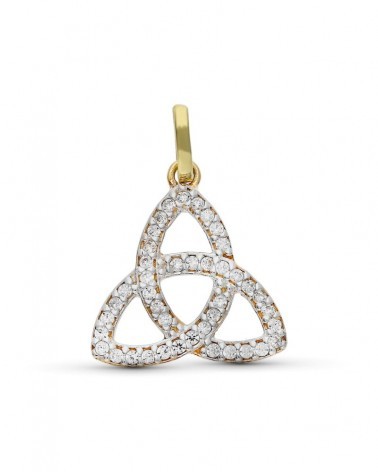 Colgante oro 9k bicolor trinity circonitas 16x17mm