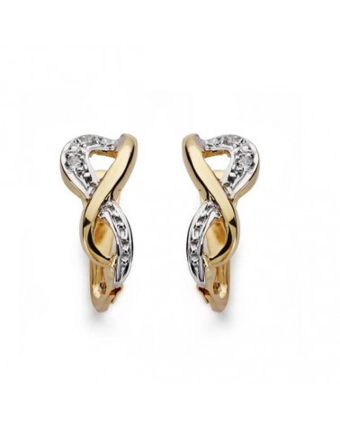 Pendientes oro 9k bicolor diseño infinito 12x5 mm