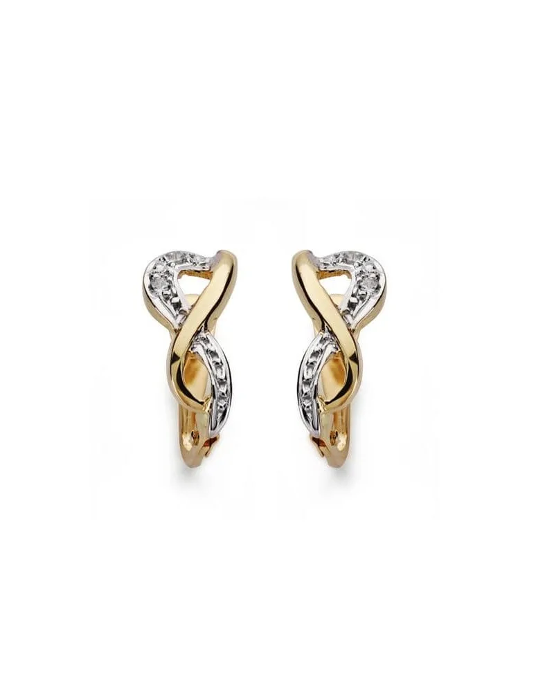Pendientes oro 9k bicolor diseño infinito 12x5 mm