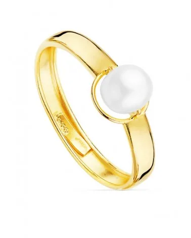 Sortija oro amarillo 9k perla 5mm
