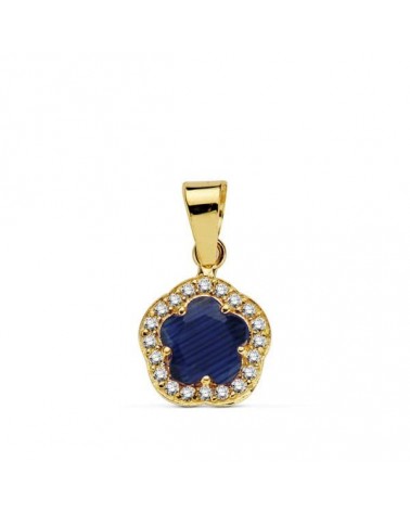 Colgante oro 9k estrella azul circonitas 9 mm