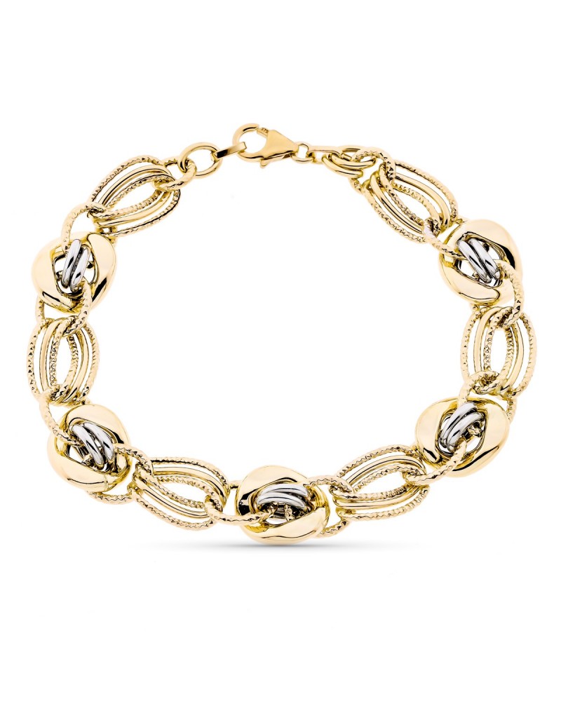 Pulsera oro 9k amarillo diseño eslabones 20cm