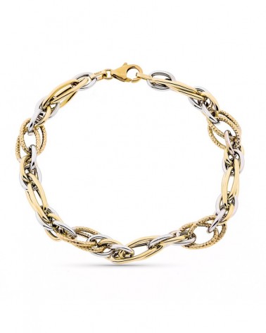 Pulsera oro 9k amarillo eslabones entrelazados 20cm