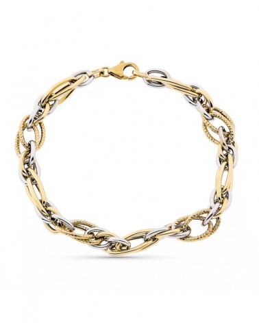 Pulsera oro 9k amarillo eslabones entrelazados 20cm