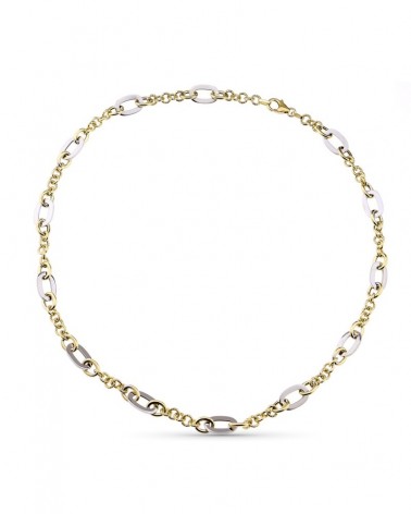 Collar oro 9k bicolor eslabones 45cm