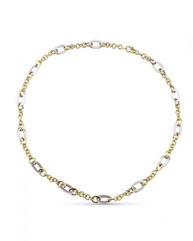 Collar oro 9k bicolor eslabones 45cm
