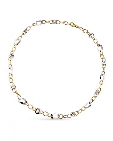 Gargantilla oro 9k bicolor eslabones 45cm