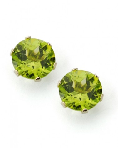Pendientes oro 9k olivina natural 7mm