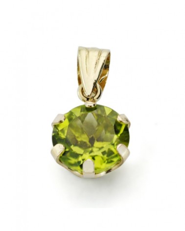 Colgante oro 9k olivina natural 8x8 mm 6 garras