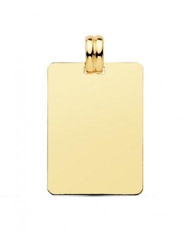 Chapa rectangular oro 9k lisa personalizable 28x20mm