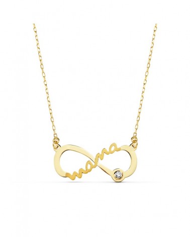 Colgante oro 9k infinito mama circonita 21x9mm