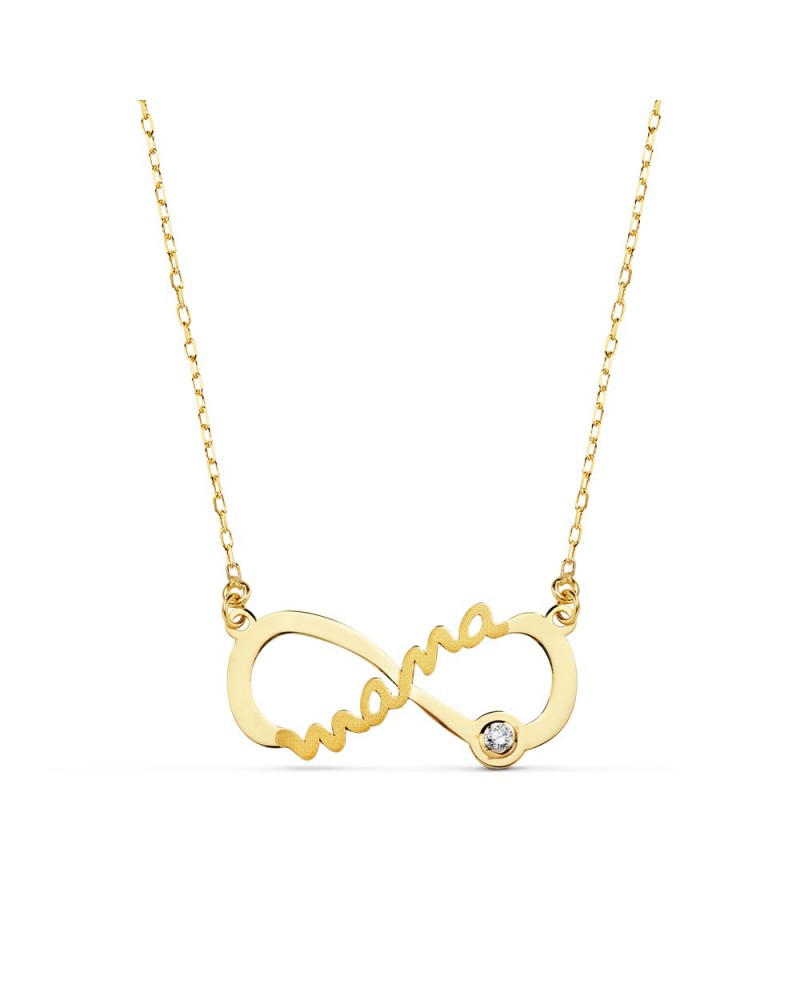 Colgante oro 9k infinito mama circonita 21x9mm