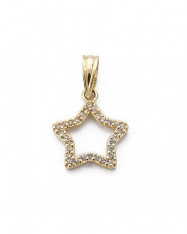 Colgante oro 9k estrella circonitas 12x12 mm
