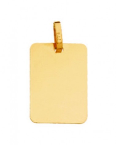 Placa oro 9k rectangular lisa grabable 17x12mm