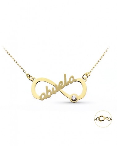 Gargantilla oro 9k infinito abuela circonita 45cm