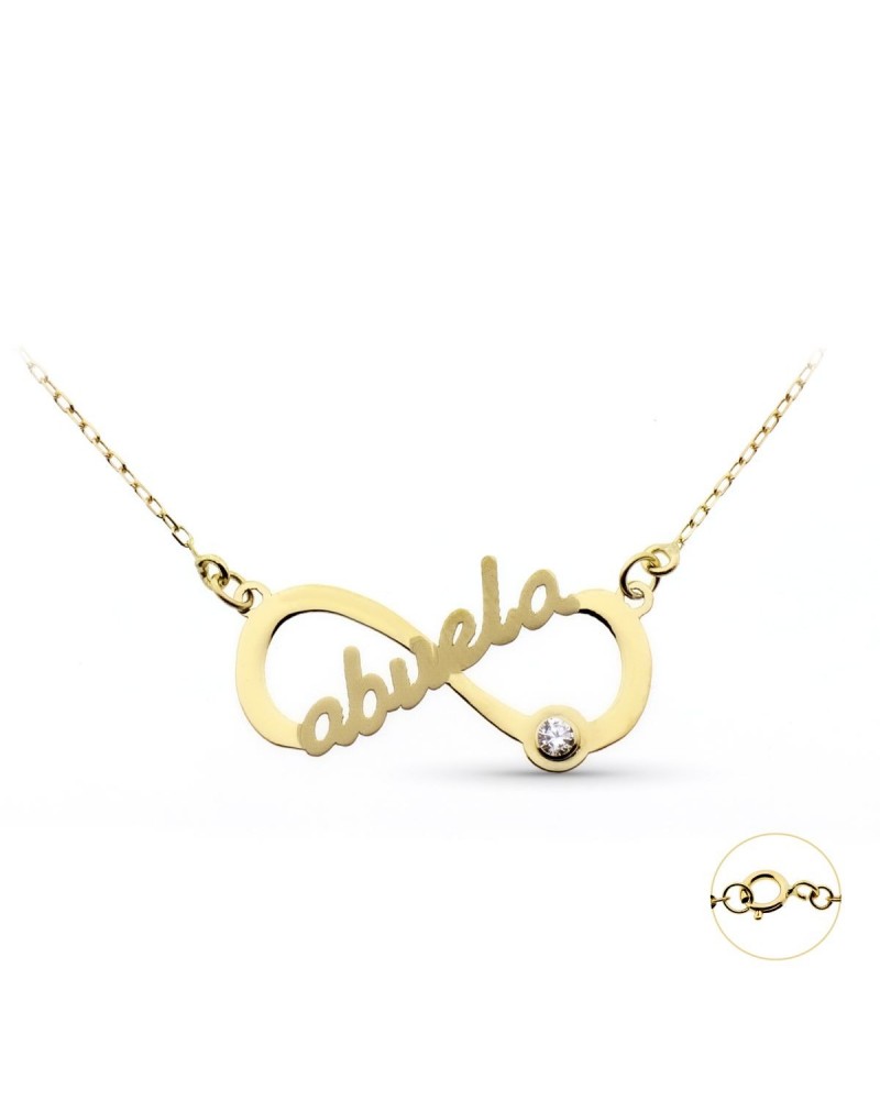 Gargantilla oro 9k infinito abuela circonita 45cm