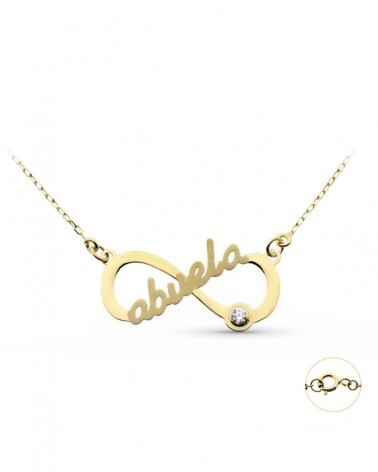 Gargantilla oro 9k infinito abuela circonita 45cm