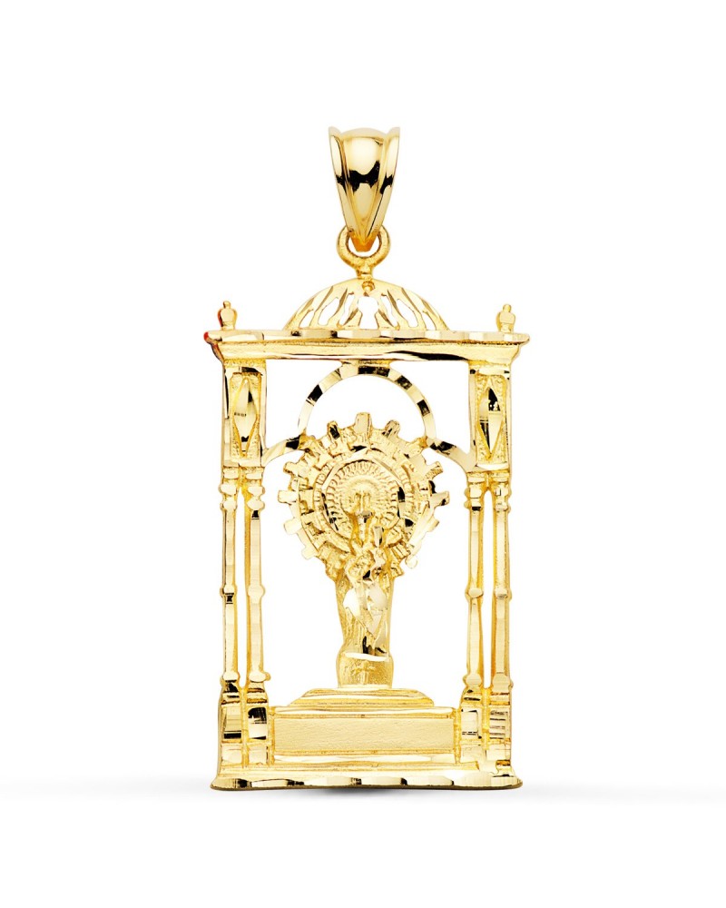 Medalla oro 9k Virgen del Pilar palio 34x20mm