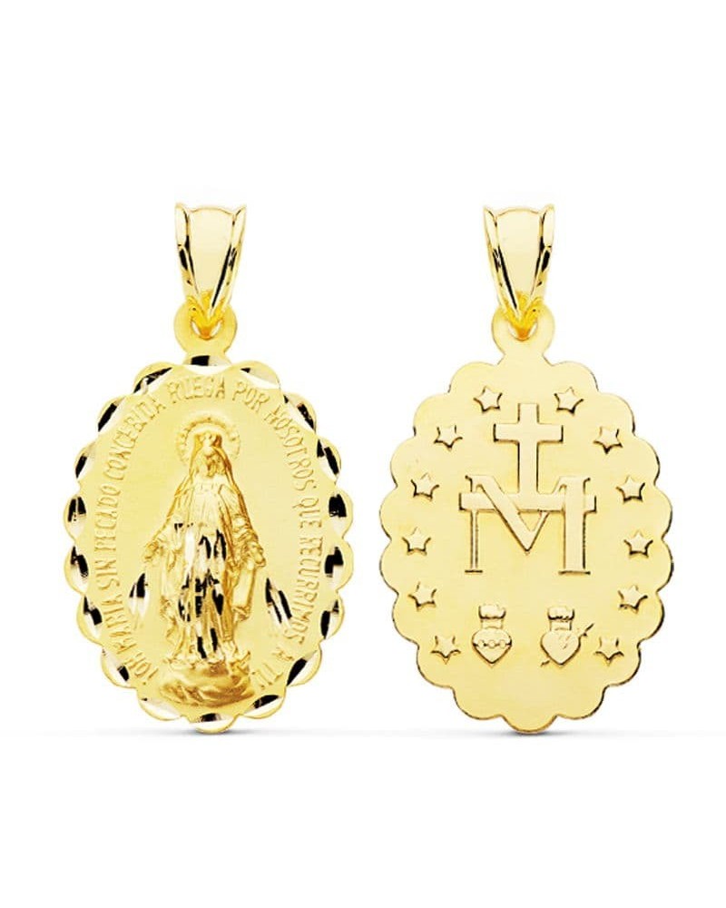 Medalla Virgen Milagrosa oro 9k amarillo 28x18 mm