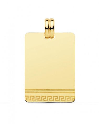 Chapa oro 9k greca pergamino 28x20mm