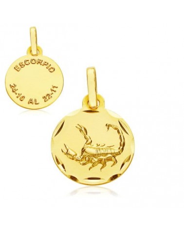Colgante horóscopo oro 9k Escorpio 13mm