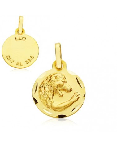 Medalla horóscopo Leo oro 9k amarillo 13mm