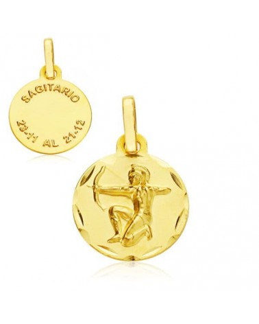 Medalla oro 9k Sagitario horóscopo 13mm