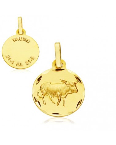 Colgante horóscopo oro 9k Tauro 13mm