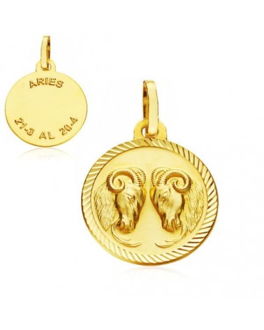 Medalla oro 9k horóscopo Aries disco 16mm