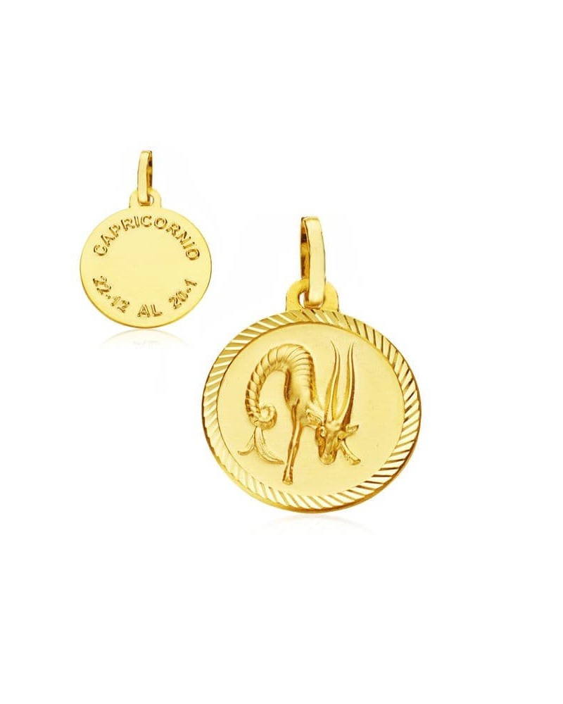 Colgante horóscopo oro 9k Capricornio 16mm