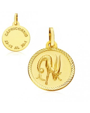 Colgante horóscopo oro 9k Capricornio 16mm
